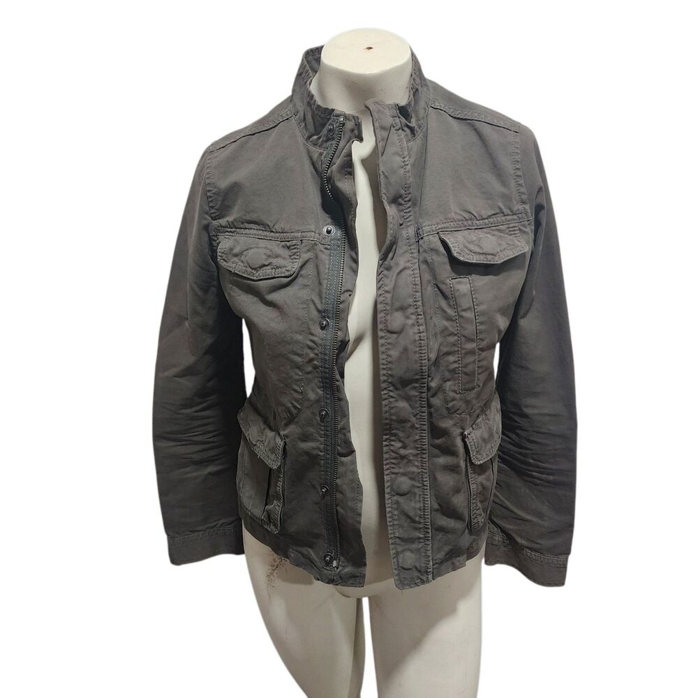 Lands End Canvas Jacket Womns Sz XXS Military Gorpcore Corporate Utility Outdoor